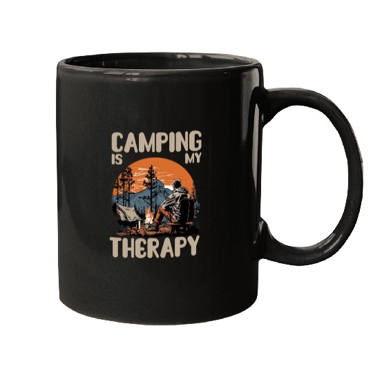 camping is my therapy Mugs
