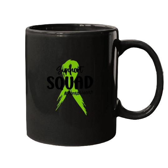 Support Squad Mental Health Awareness Lime Green Mugs