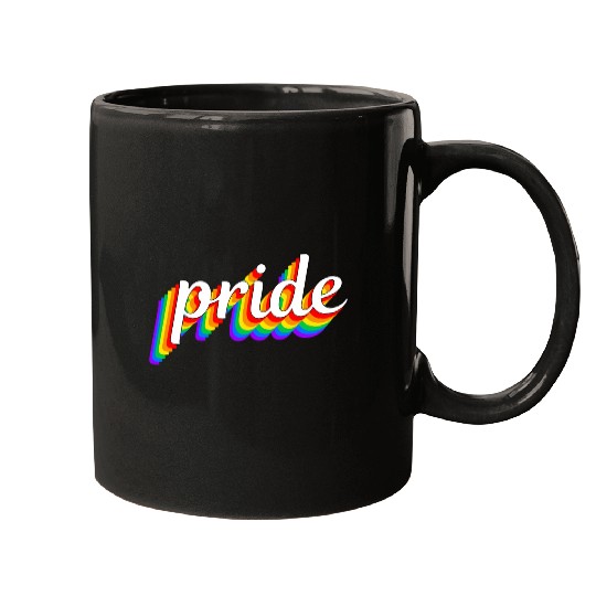 Happy Pride Rainbow Multi Color Gay Lesbian Lgbtq Mugs