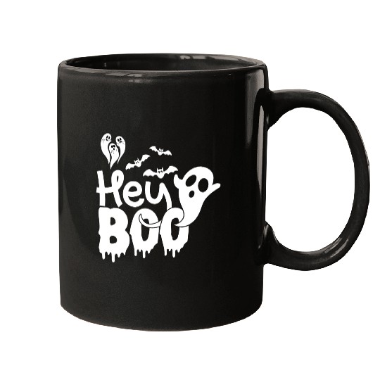 Hey Booo Spooky Ghost Mugs