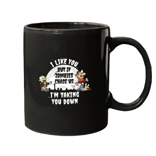 I Like You But If Zombies Chase Us green Mugs