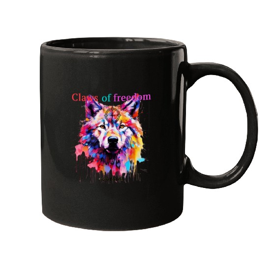 Lone Wolf in Multicolor Mugs