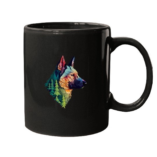 German Shepherd Forest Mugs