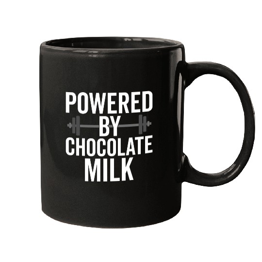 Powered By Chocolate Milk Funny Gym Mugs