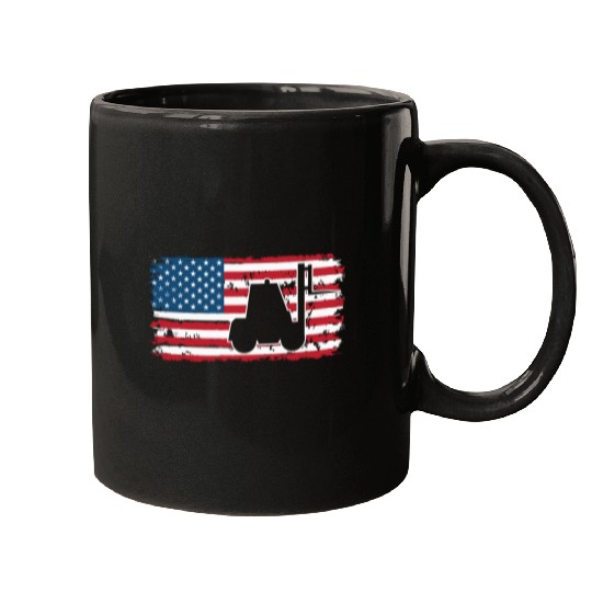 Forklift Driver Usa Flag Mugs
