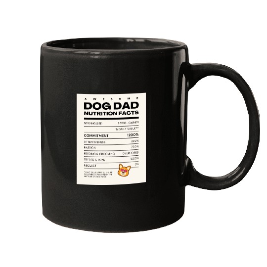 Awesome Dog Dad Nutrition Facts Mugs