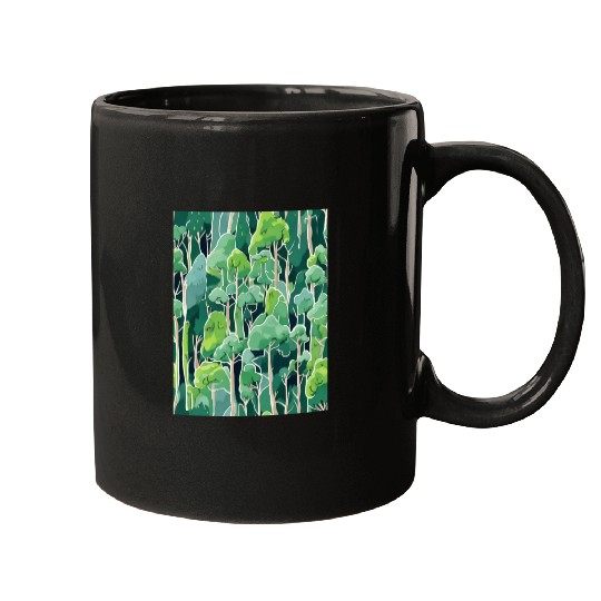 Green Forest Sticker Mugs