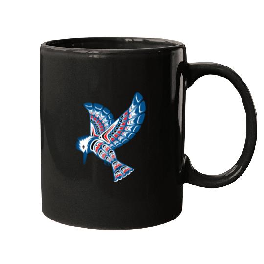 Native American Style Kingfisher Pacific Northwest Mugs