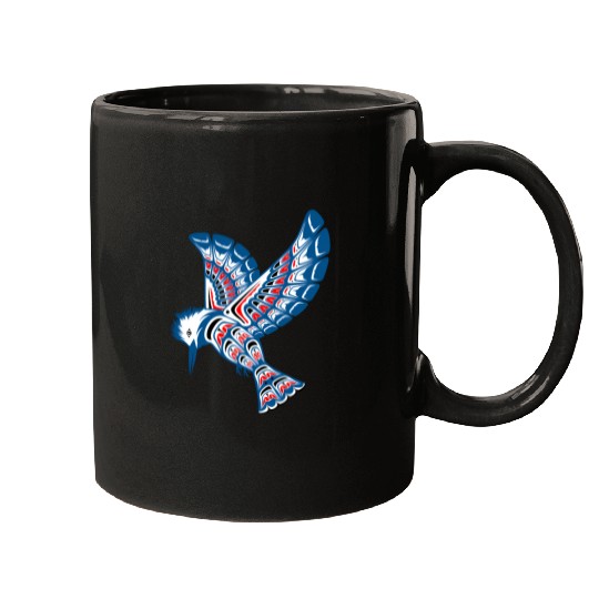Native American Style Kingfisher Pacific Northwest Mugs