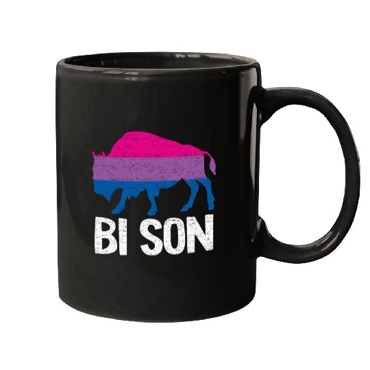 Bi Son Lgbbt Flag Bisexual Bison Funny Bi Pride Mugs