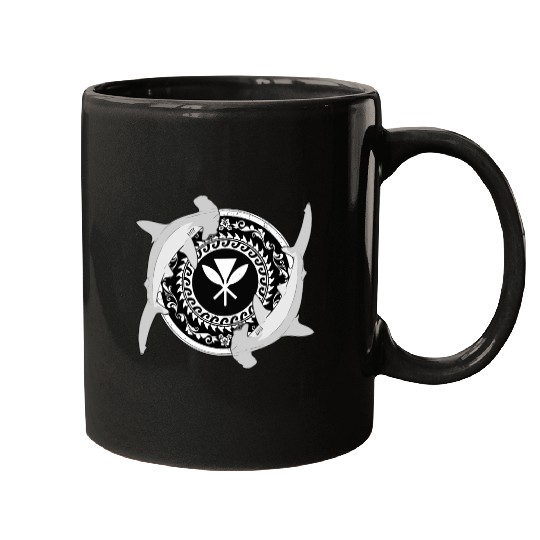 Kanaka Maoli Hammerhead Shark Mugs