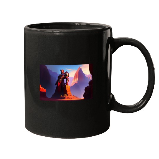 Khorne statue in the depths of the grand canyon Mugs