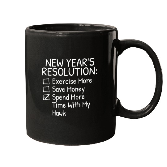 New Year s Resolution For Hawk Lover Mugs