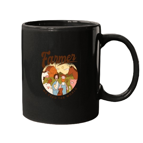 Farmer We Feed The World Mugs