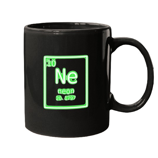 Neon Element Green Periodic Table Chemistry Nerd Mugs
