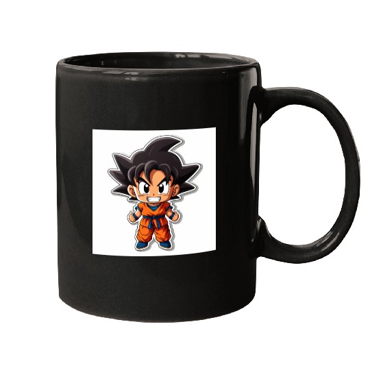 Goku Sticker Happy Bold Colors art toy style Mugs