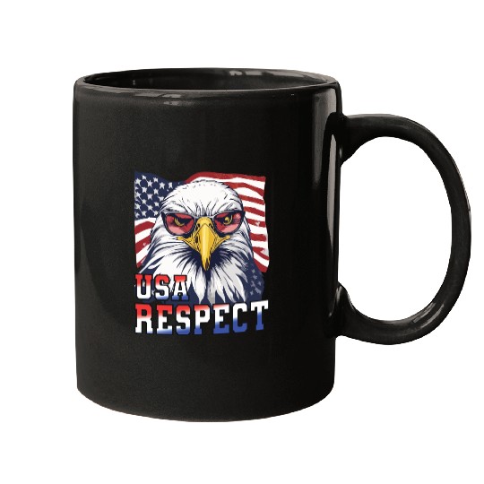 gift idea bald eagle american flag Mugs