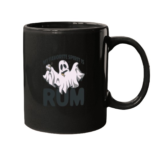 My Favorite Spirit Is Rum Halloween Rum Ghost Mugs