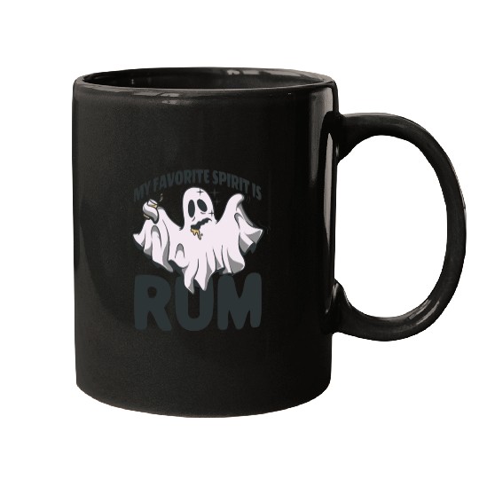 My Favorite Spirit Is Rum Halloween Rum Ghost Mugs