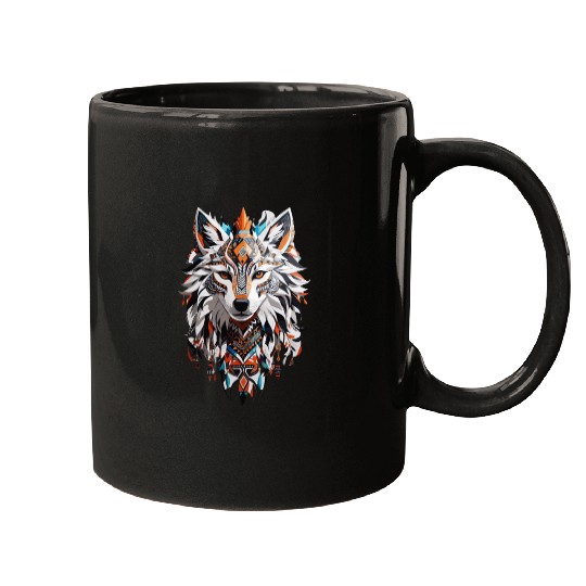 Tribal Wolf Mugs