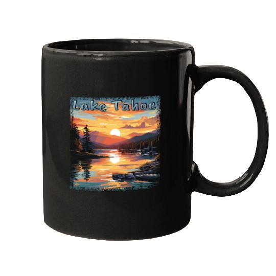 Grunge Sunset: Vacation at Lake Tahoe, Mugs