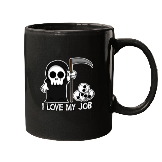 Death Grim Reaper I Love My Job Cute And Creepy Mugs
