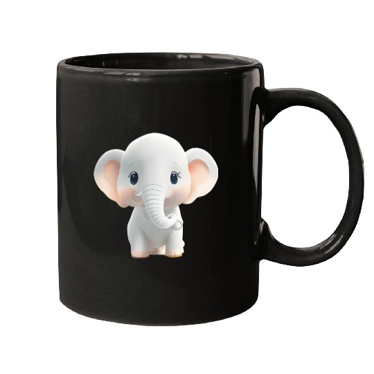 Charming Baby Elephant Innocent Wildlife Beauty Mugs