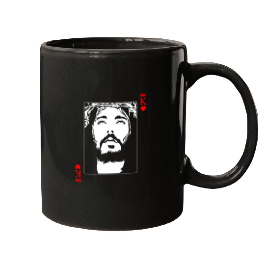 Jesus Is King Jesus King Of Hearts Card Christian Mugs