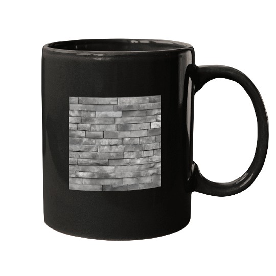 Gray Stone Brick Wall Pattern Mugs