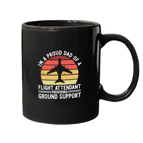 Flight Attendant Dad Airplane Flight Attendant Mugs