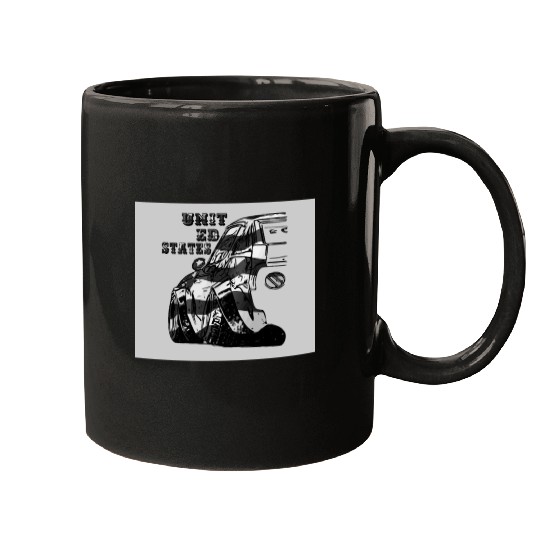 usa auto hellgrau 1 Mugs