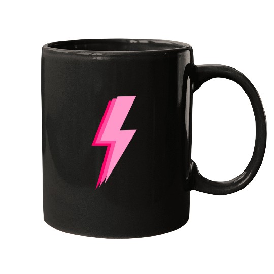 Layered trendy hot pink and light pink lightning Mugs