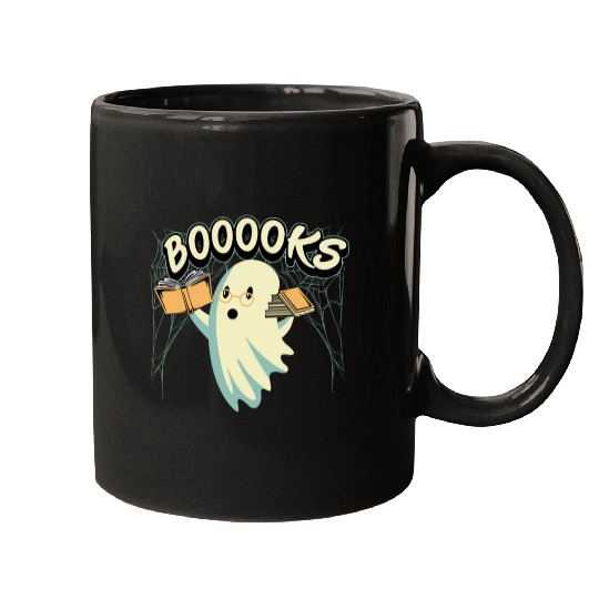Ghost With Books Booooks Mugs