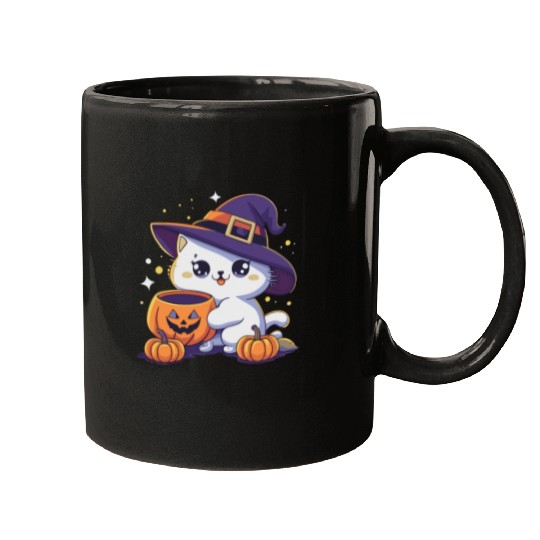 Cute Cat Halloween 3 Mugs