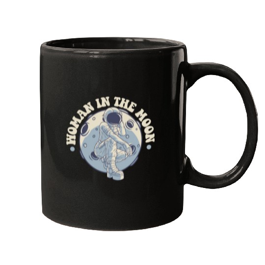 Woman In The Moon Spacecraft Cosmonaut Astronaut Mugs