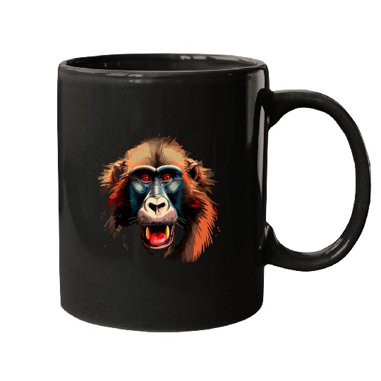 Baboon Monkey Lover Wildlife Animal Zookeeper Mugs