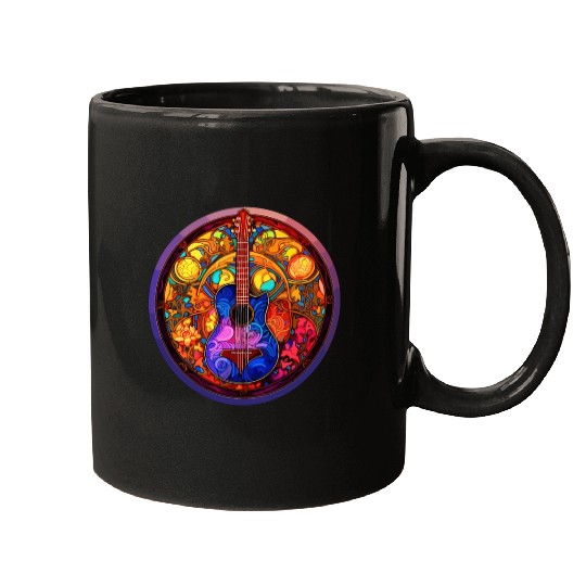 I Love Stained Glass Art and Guitar Designs - Holy Mugs