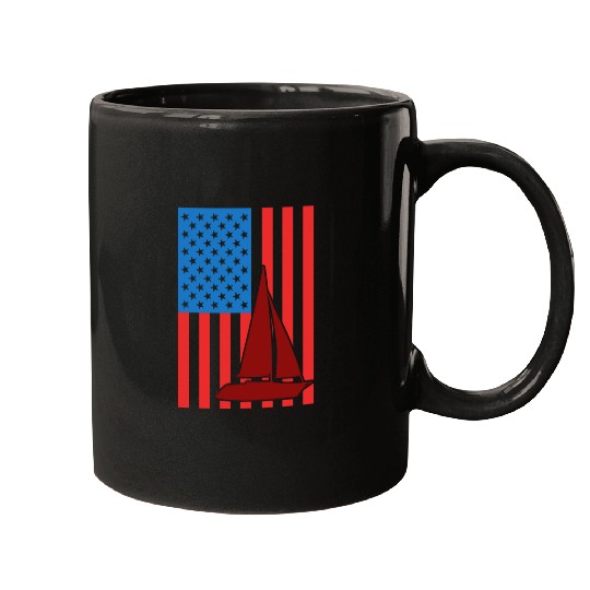 Sailing USA Flag Mugs