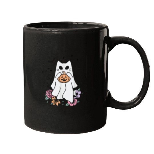 Stay Spooky Halloween Ghost Cat Mugs