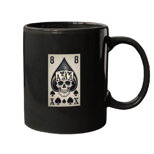 card with skeleton head (halloween design) Mugs