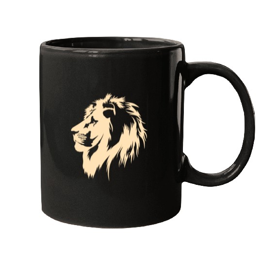 Lion Portrait (sand) Mugs