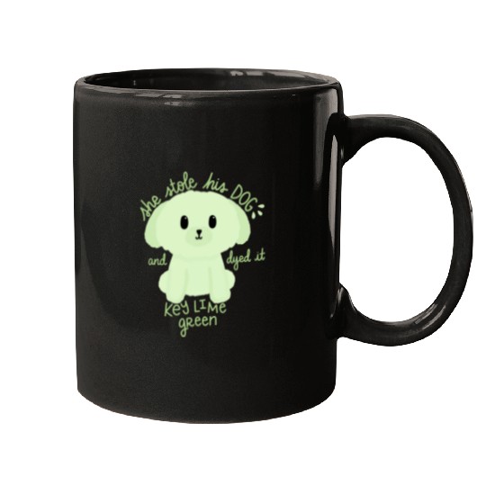 Key Lime Green Dog Mugs