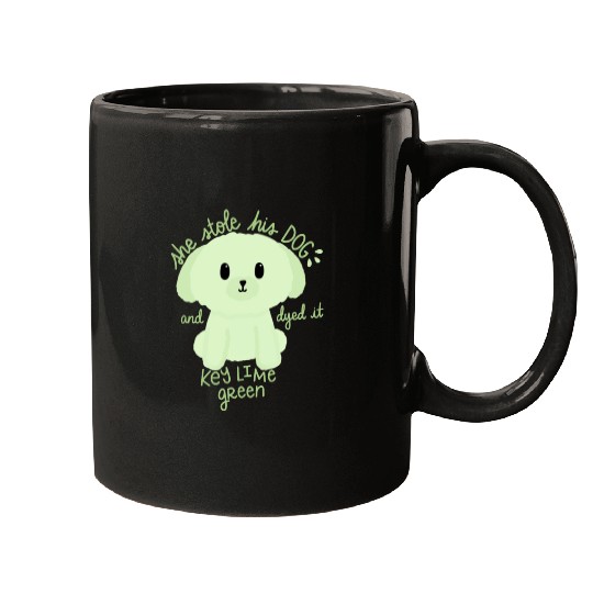 Key Lime Green Dog Mugs