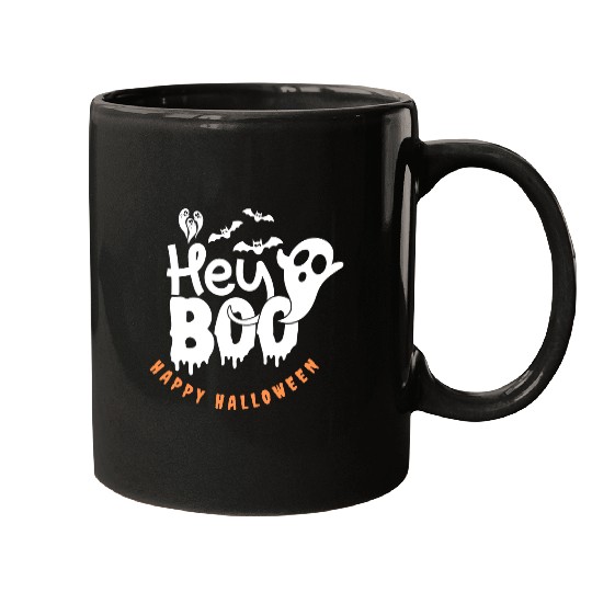 Groovy Hey Boo Cute Ghost Funny Halloween Mens Wom Mugs