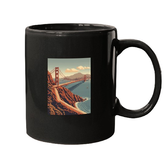 Golden Gate Bridge California Mugs, Golden Gate