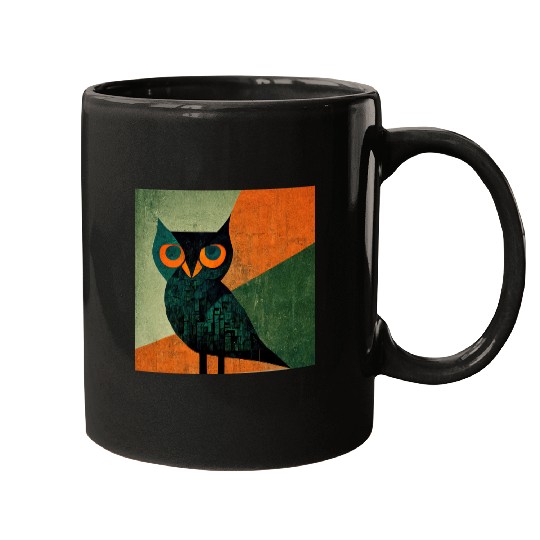 Mod Owl: Orange Beak Owl Mugs