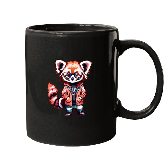 Red Panda Cub Watercolor Mugs
