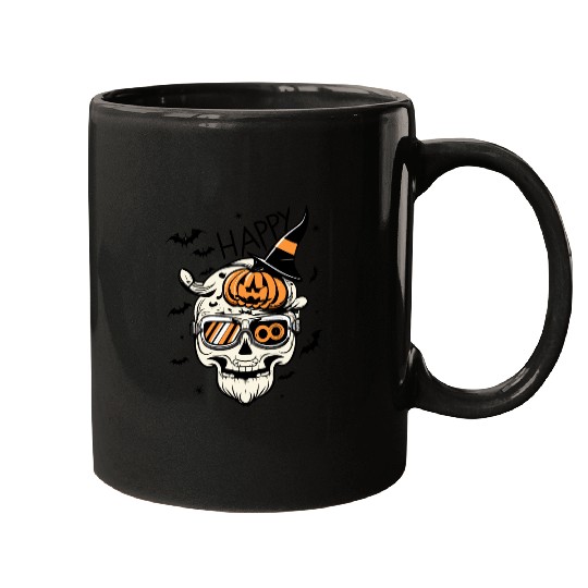 Skull Candy Punppkin Halloween Mugs