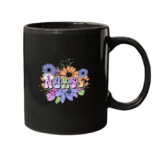 Emergency Nurse flowers Mugs