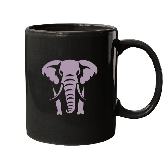 Elephant Silhouette White Logo Mugs